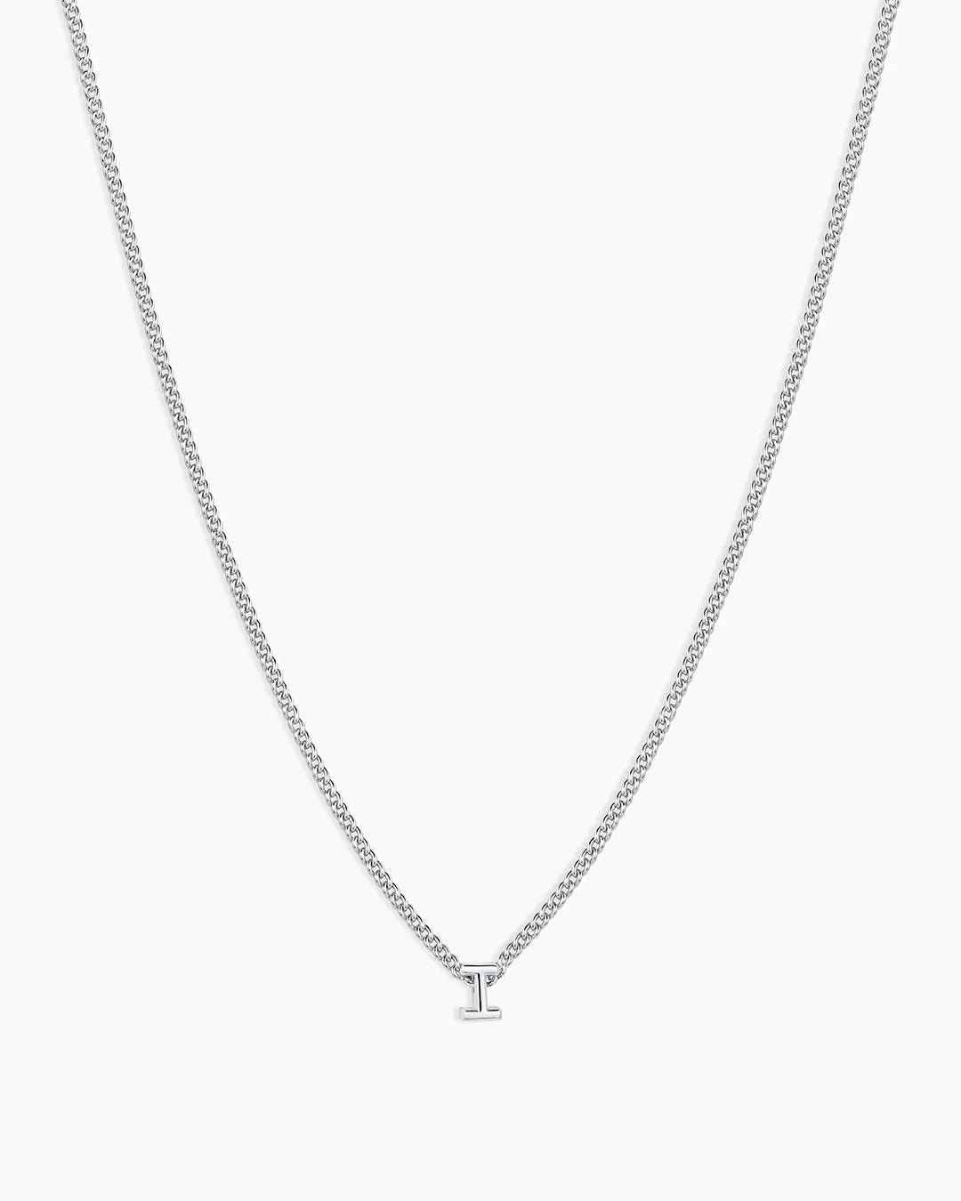 Silver Letter I Necklace