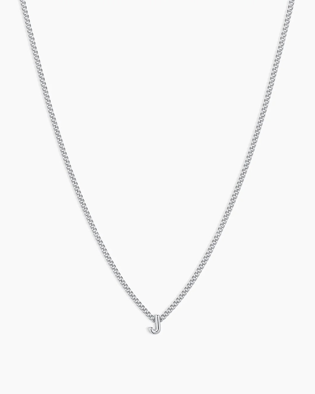 Silver Letter J Necklace