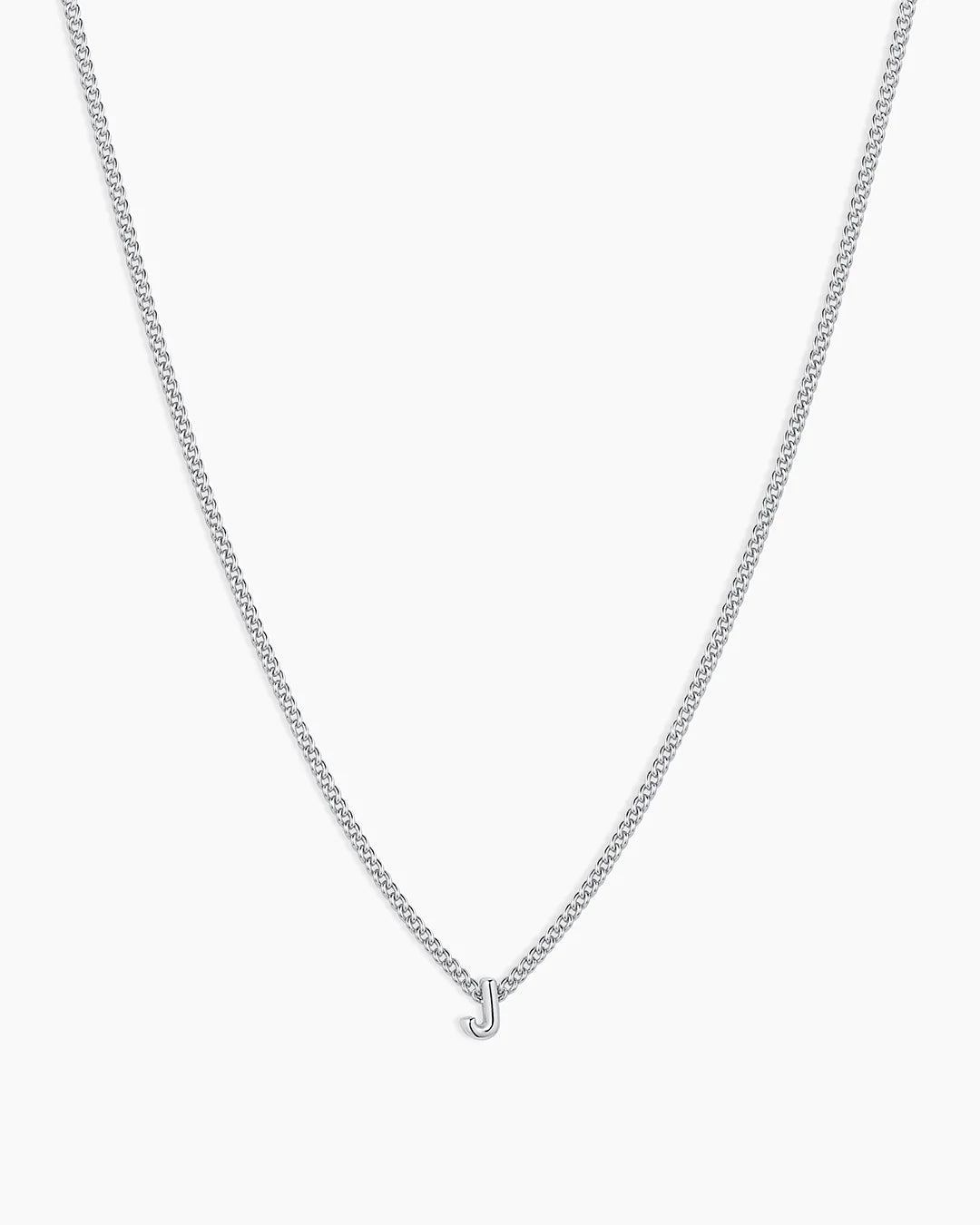 Silver Letter J Necklace