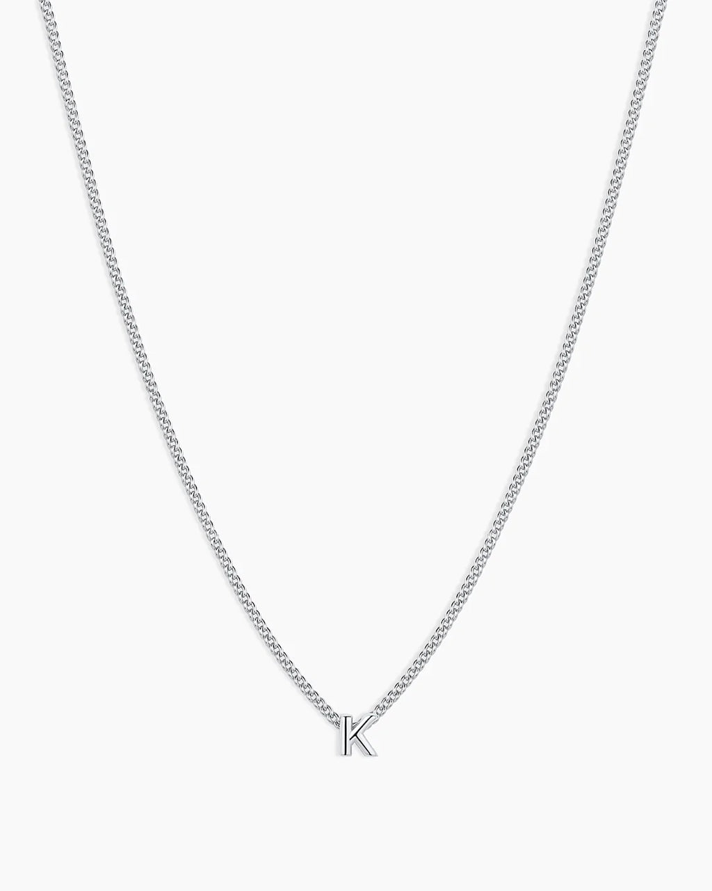 Silver Letter K Necklace