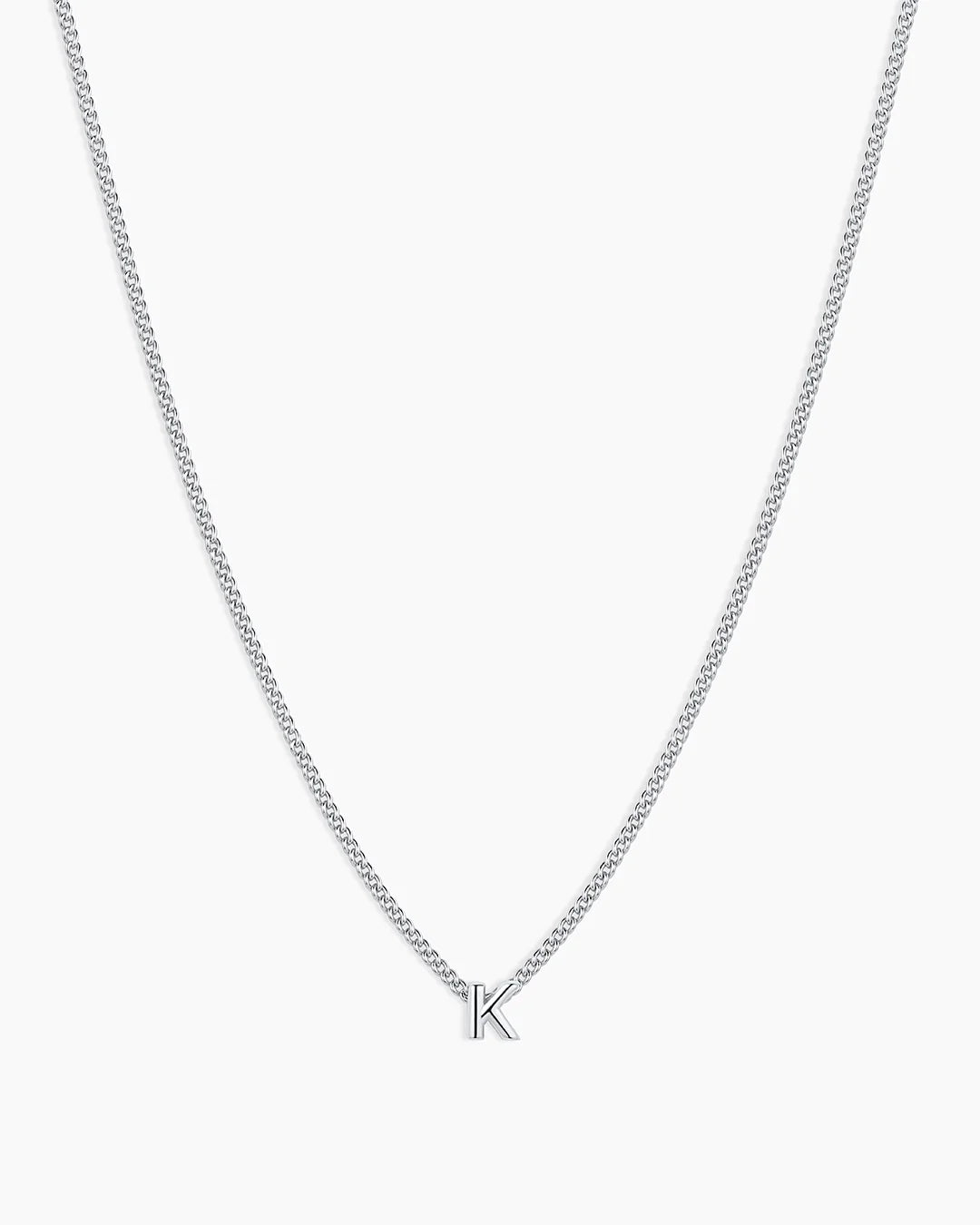 Silver Letter K Necklace