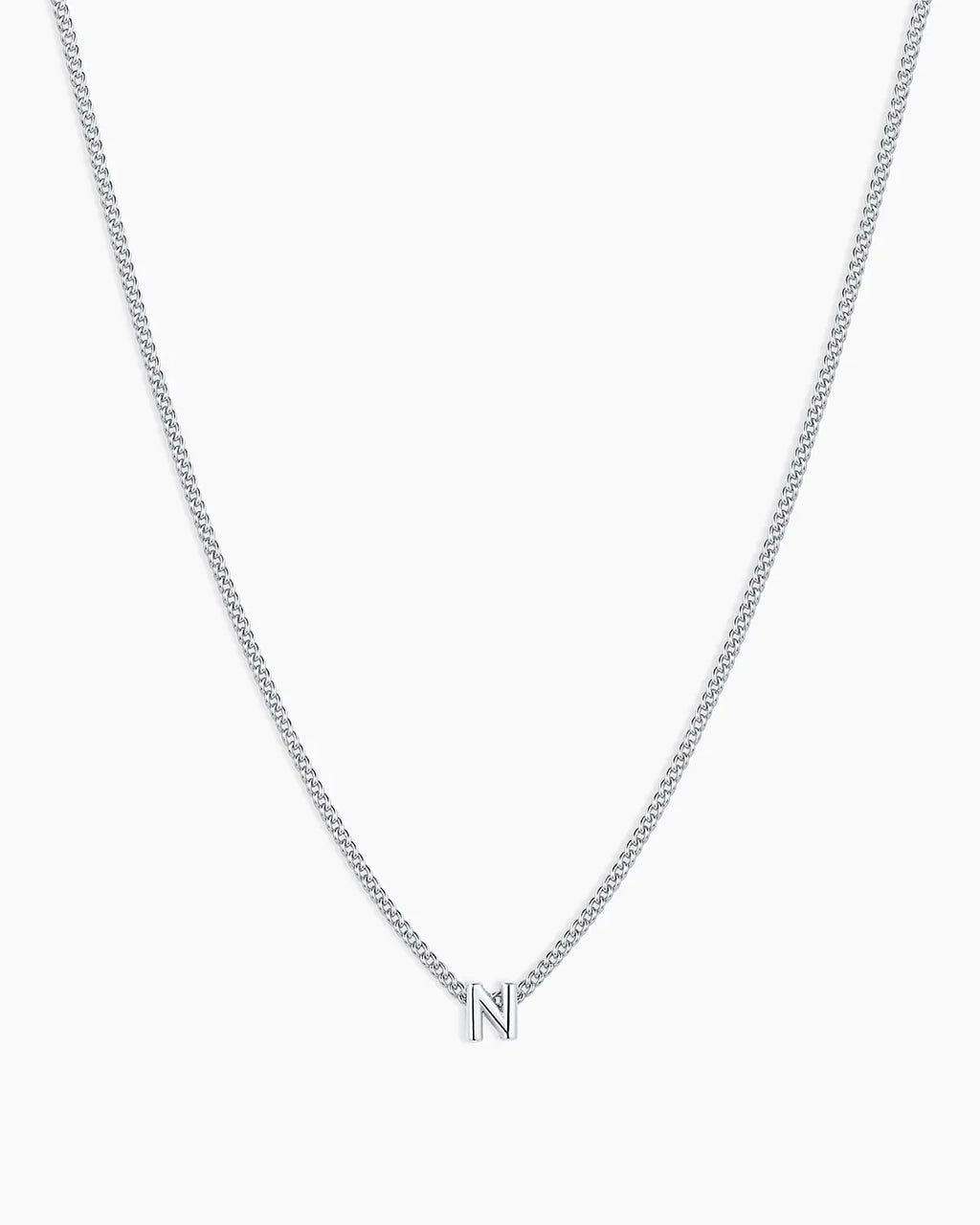Silver Letter N Necklace