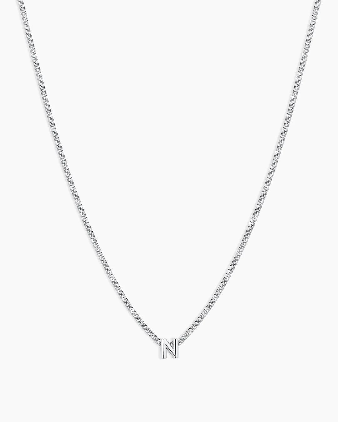 Silver Letter N Necklace