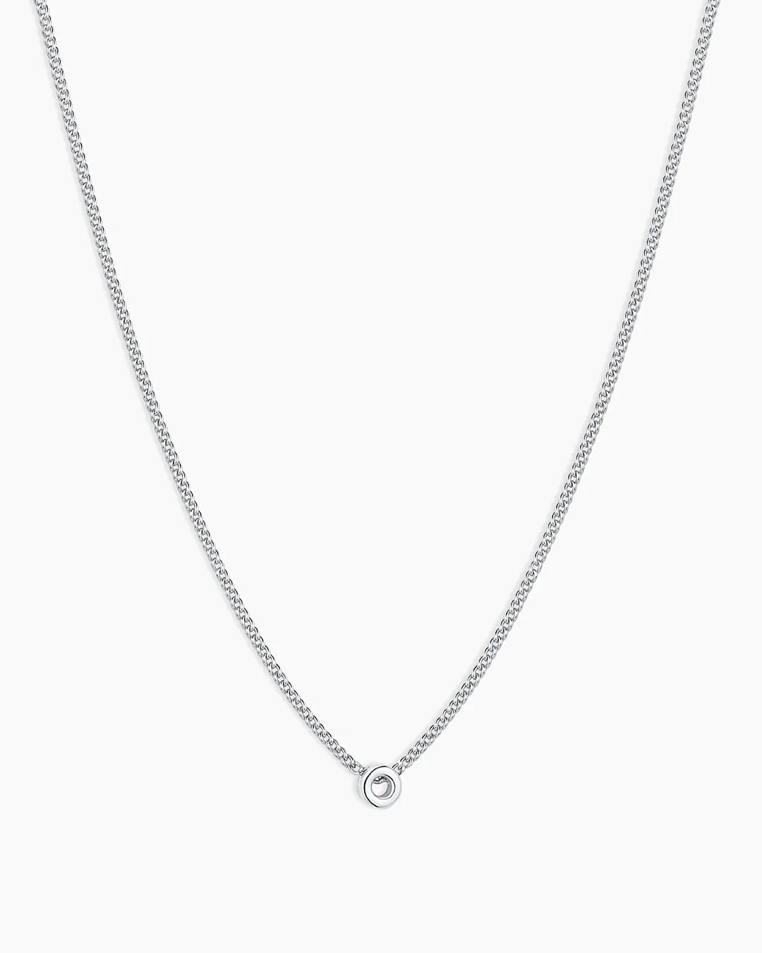 Silver Letter O Necklace