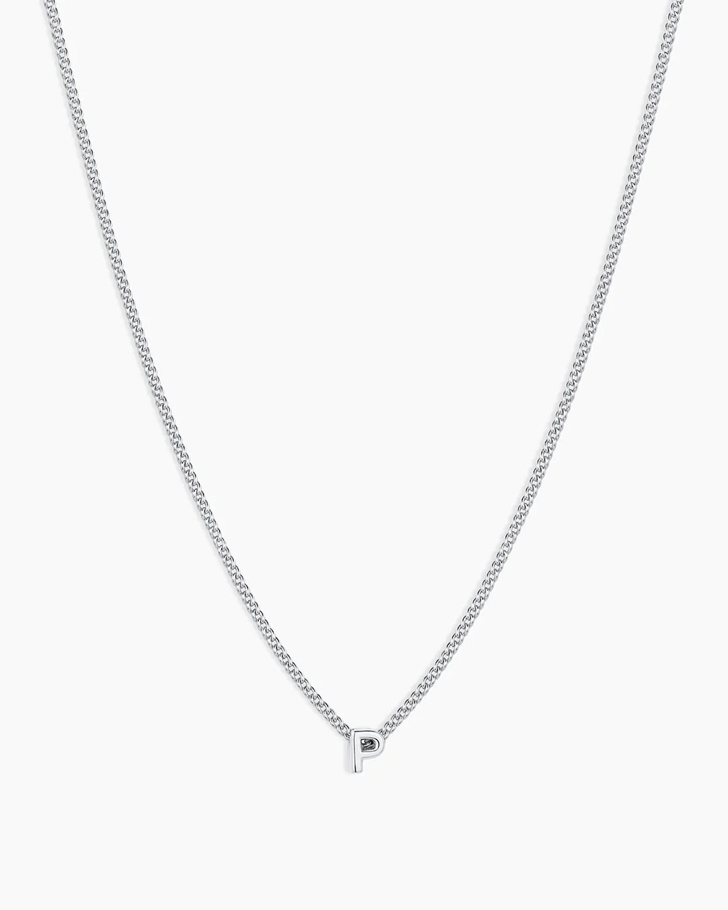 Silver Letter P Necklace