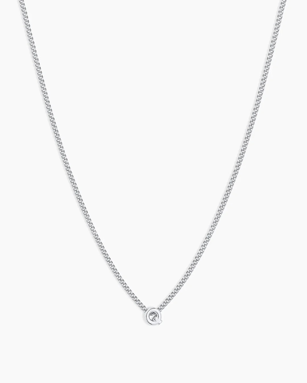 Silver Letter Q Necklace