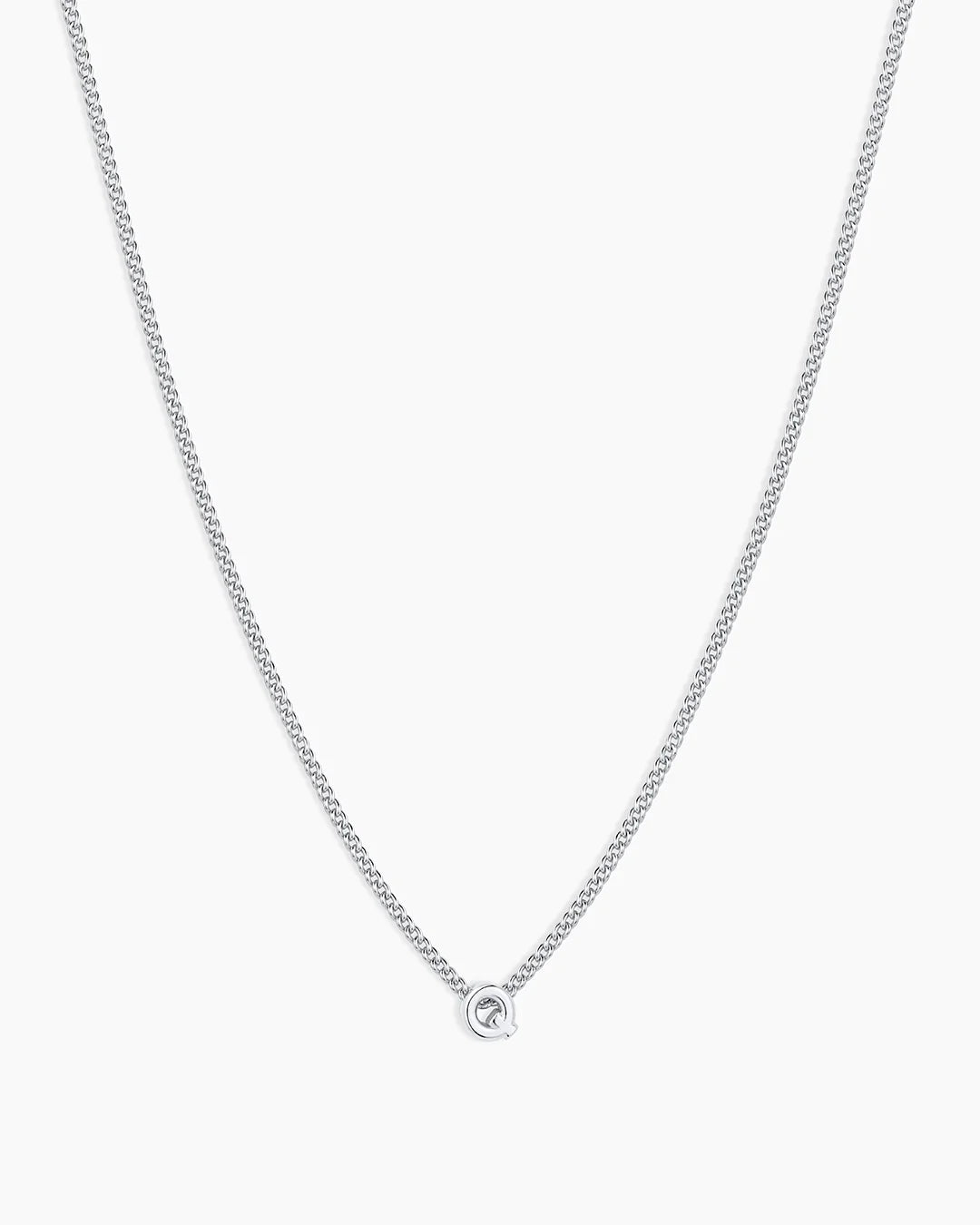 Silver Letter Q Necklace