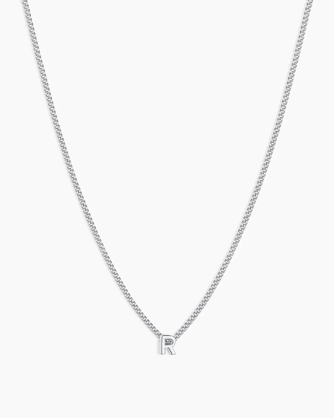 Silver Letter R Necklace
