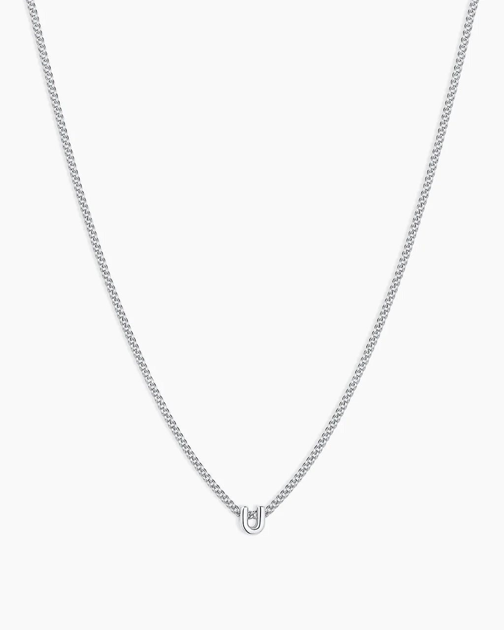 Silver Letter U Necklace