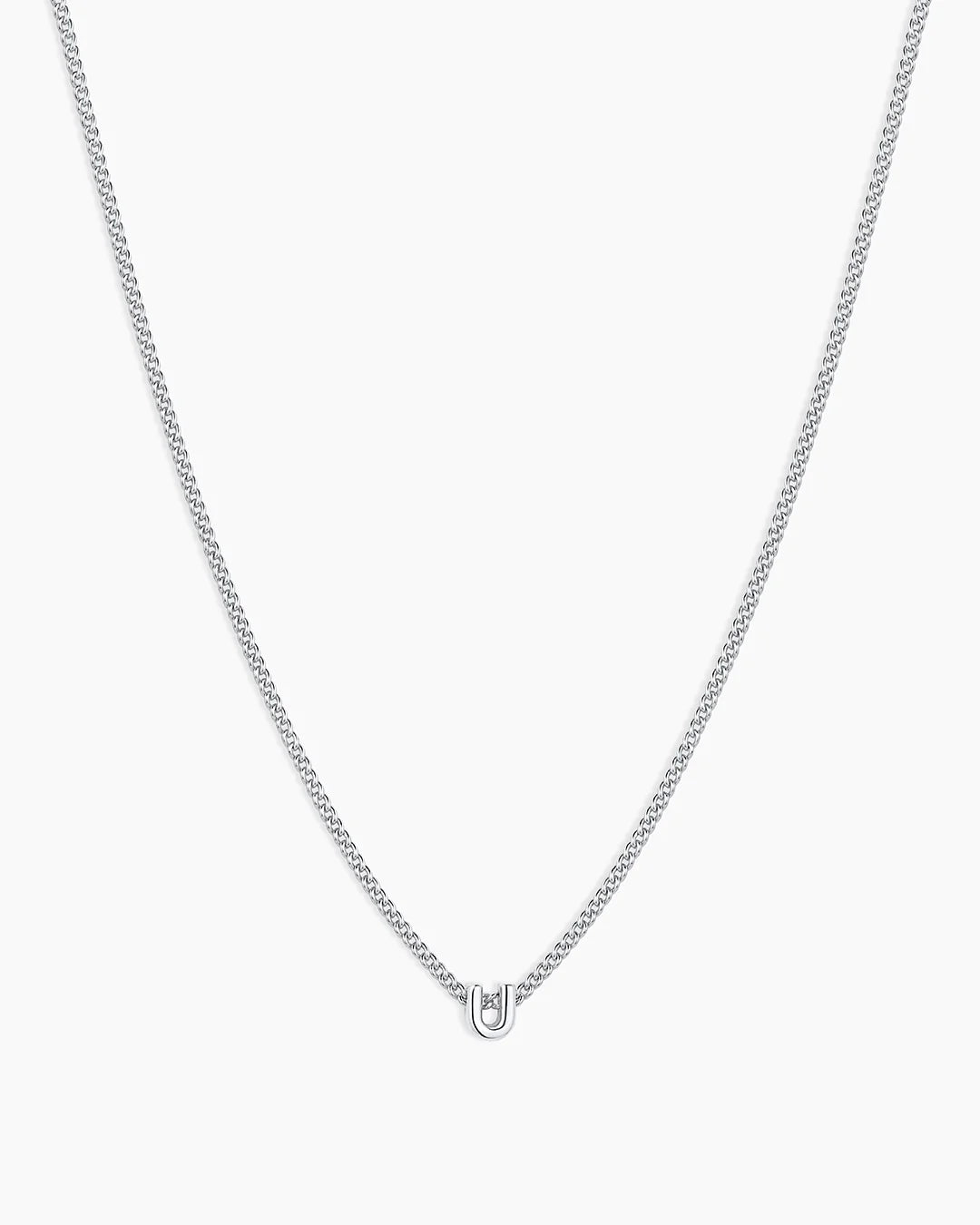 Silver Letter U Necklace