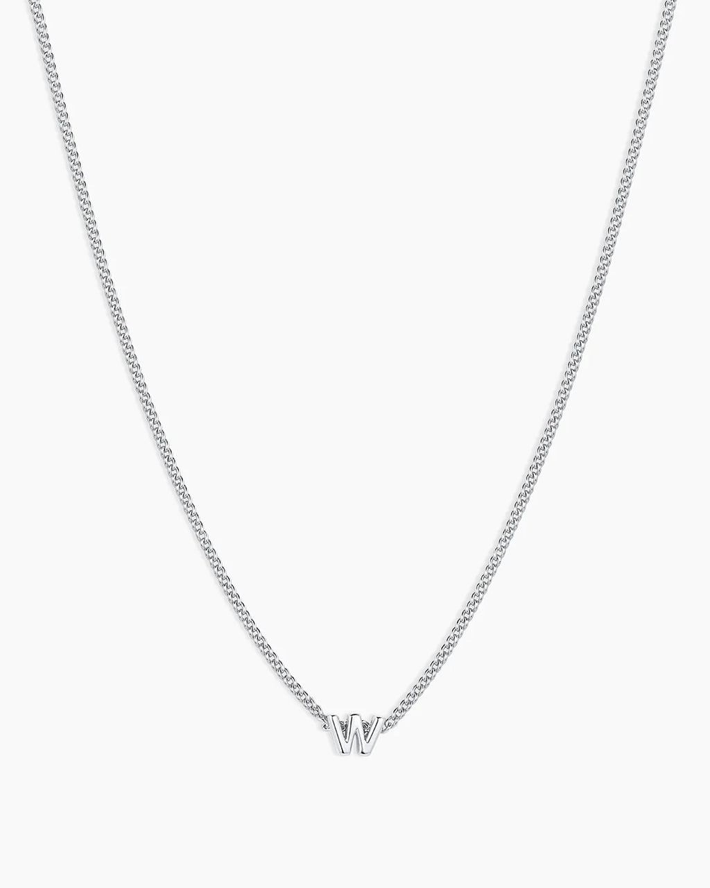 Silver Letter W Necklace