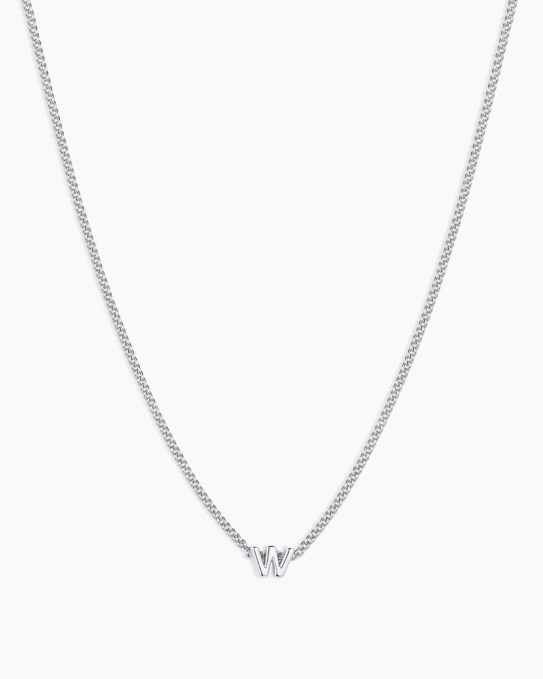 Silver Letter W Necklace