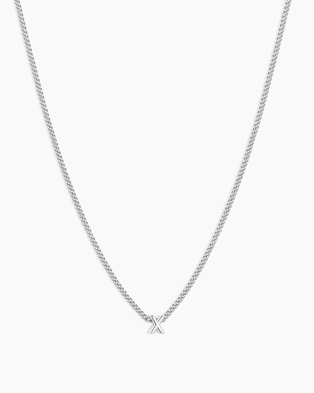 Silver Letter X Necklace