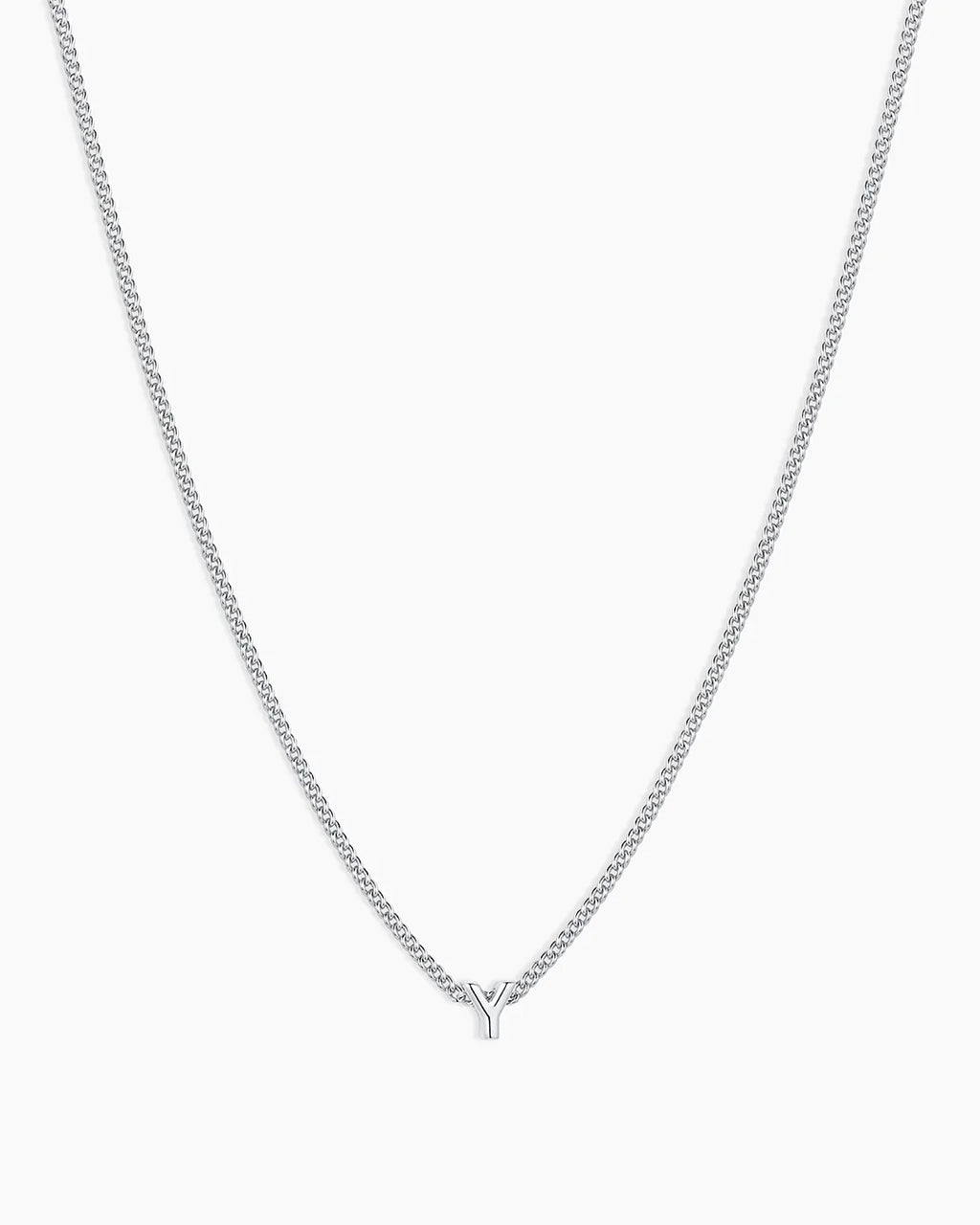 Silver Letter Y Necklace