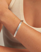Melrose Cuff - Silver Plated worn on wrist 1