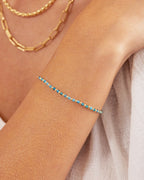 Natural Gemstone Beaded Bracelet - Apatite - Inspiration worn on wrist