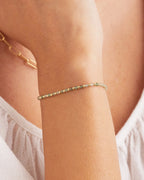 Natural Gemstone Beaded Bracelet - Aventurine - Luck worn on wrist