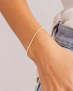 Natural Gemstone Beaded Bracelet - Howlite - Calming worn on wrist