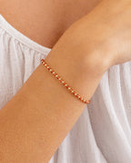 Natural Gemstone Beaded Bracelet - Orange Agate - Confidence worn on wrist