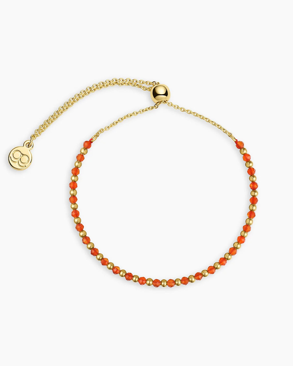 Natural Gemstone Beaded Bracelet - Orange Agate - Confidence