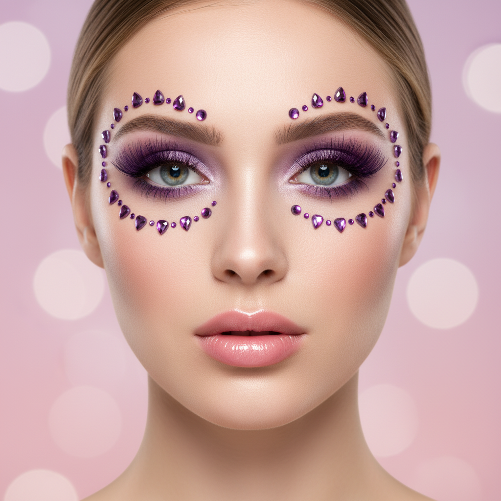 Model showcasing temporary hair color spray wash out cosplay hair color vivid purple