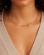Parker Mini Necklace - 18K Gold Plated worn 1