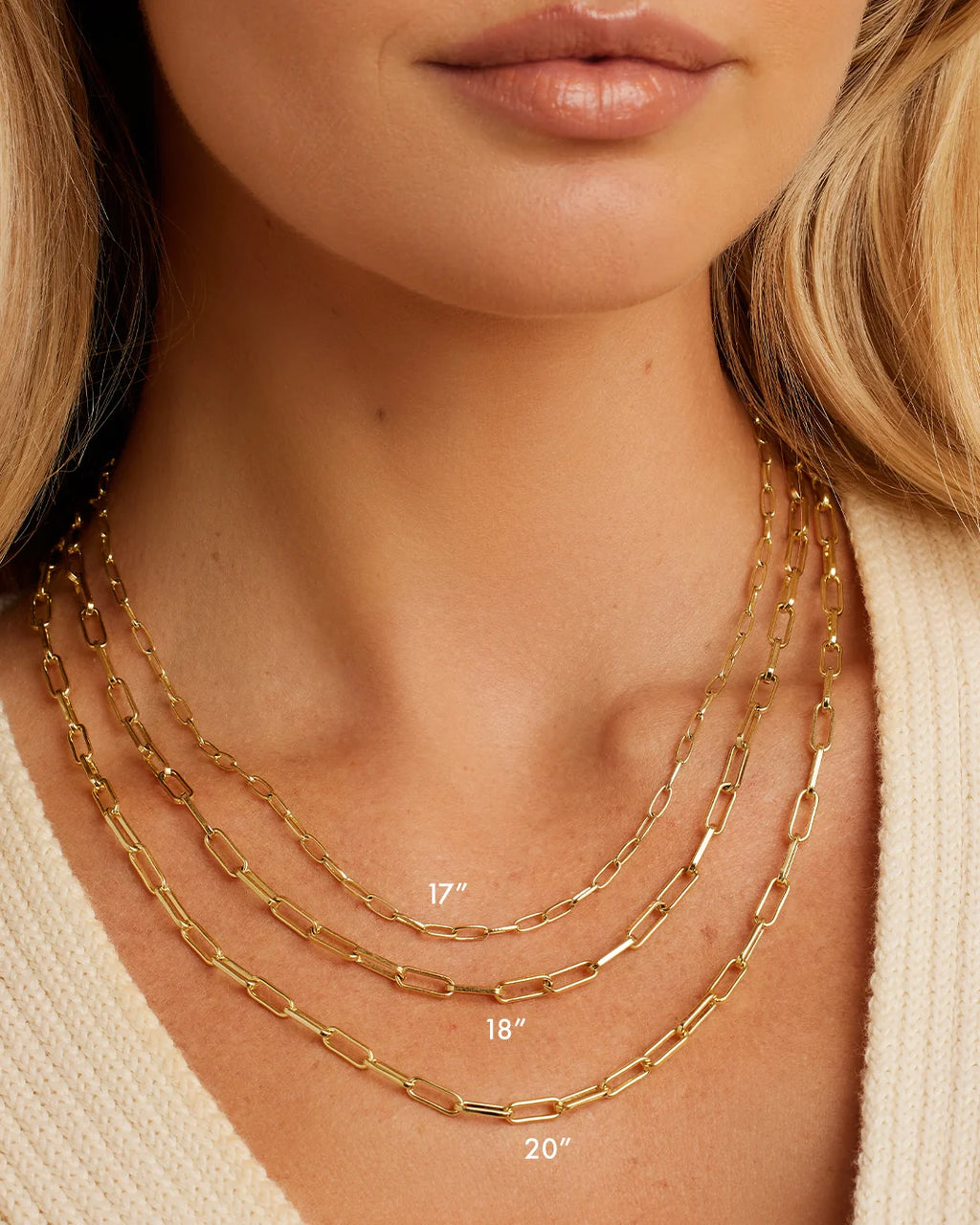 Parker Mini Necklace - 18K Gold Plated worn 3