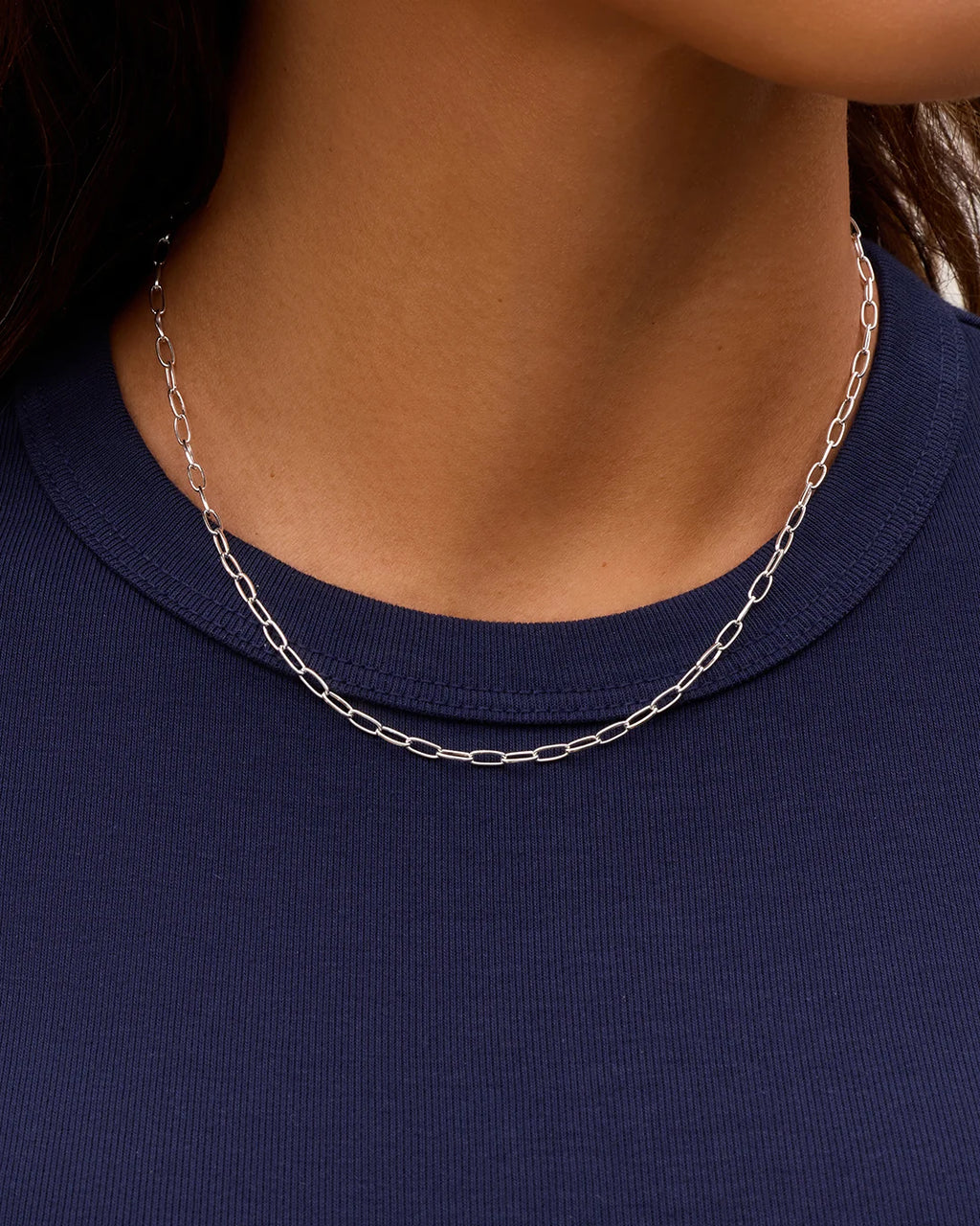 Parker Mini Necklace - Silver Plated worn