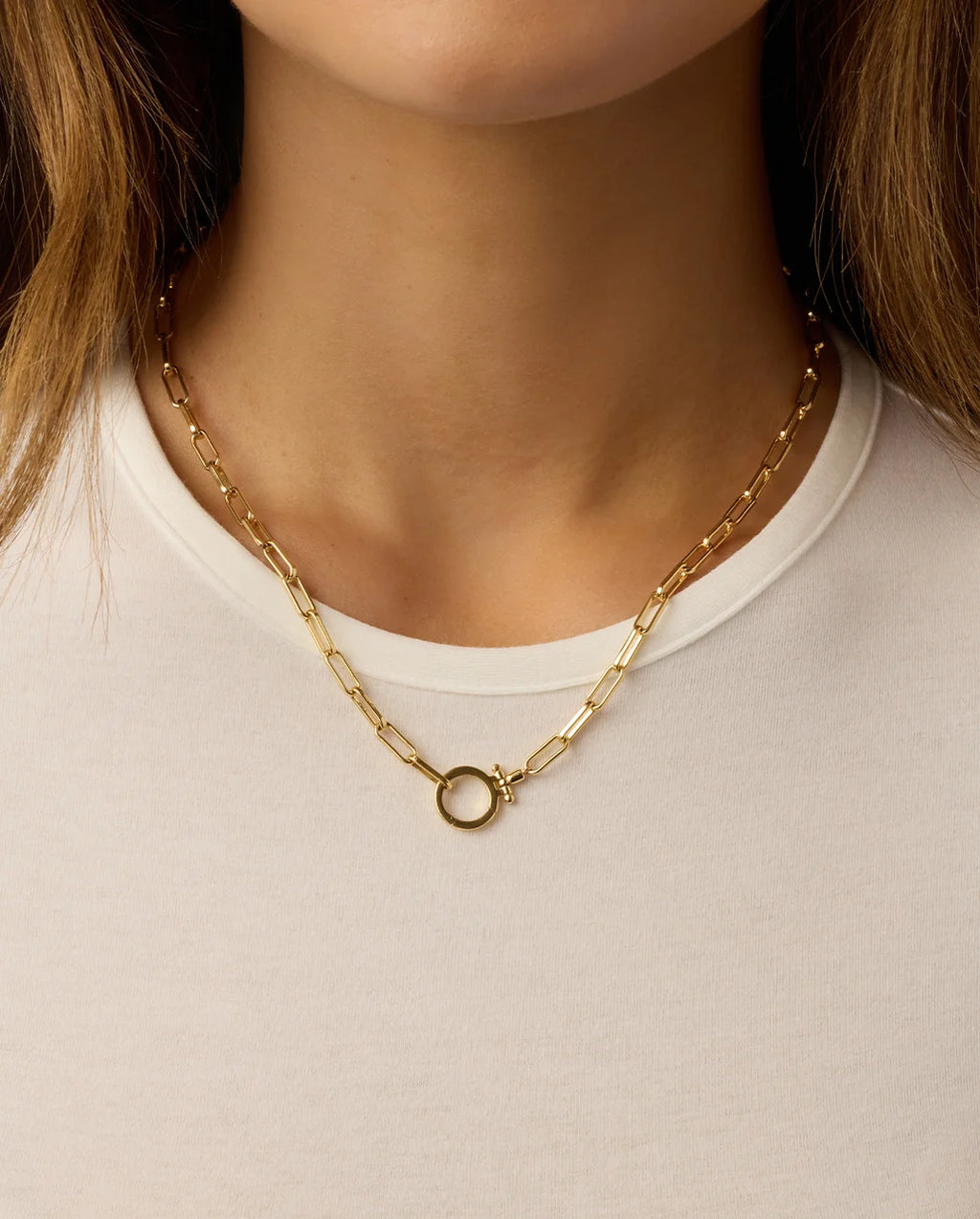 Parker Necklace in Gold - on-model view