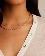 Parker Necklace in Silver - on-model view 1