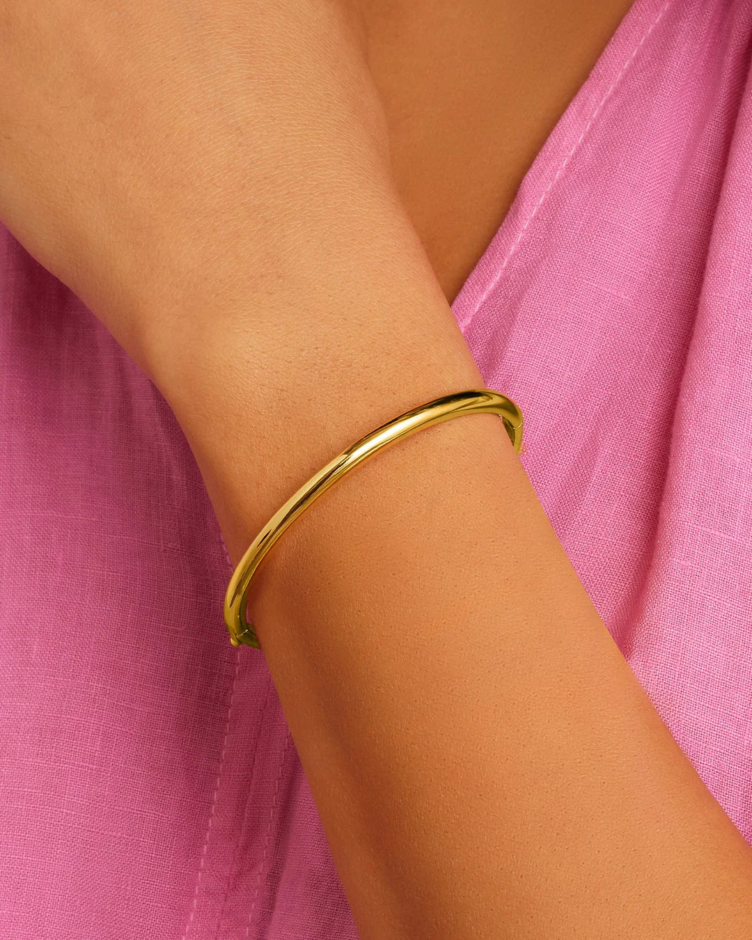 Paseo Cuff in 18K Gold Plated worn on wrist