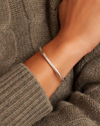 Paseo Cuff in Silver Plated worn on wrist