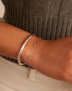 Paseo Cuff in Silver Plated styled on wrist