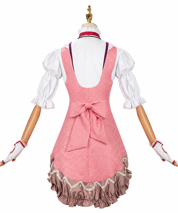 CosNova Rose Court pink ruffle dress back bow mannequin view