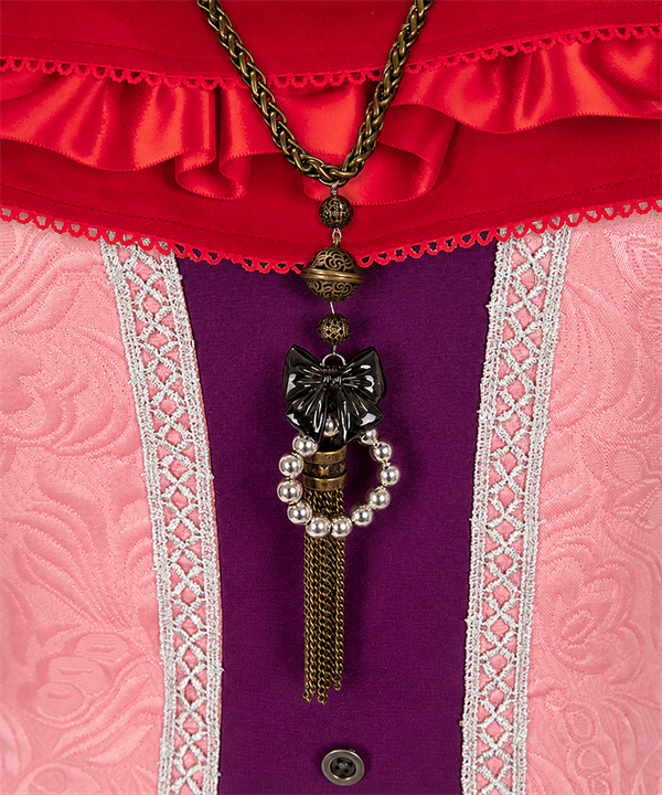 CosNova Rose Court costume antique-style necklace and front trim detail