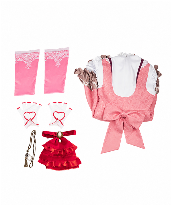 CosNova Rose Court five-piece cosplay costume package contents flat lay