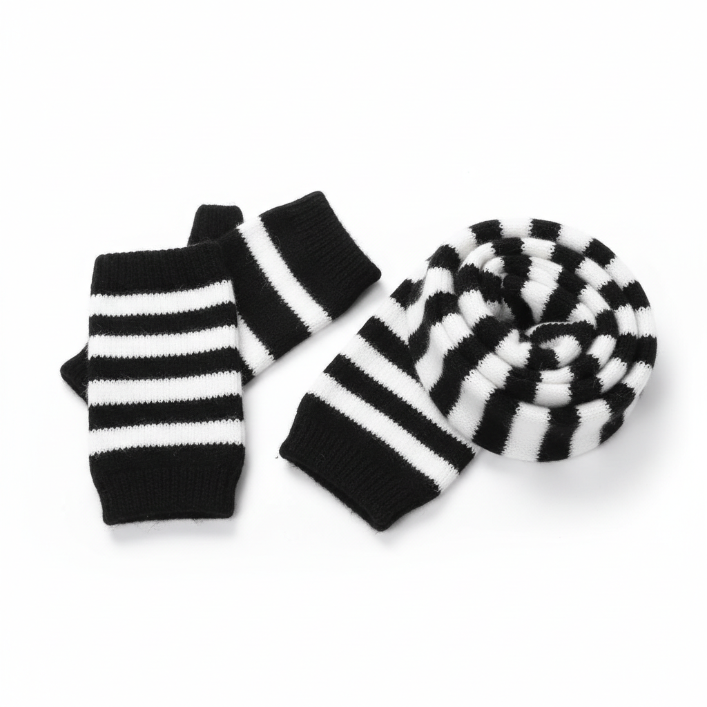 Striped Arm and Leg Warmer Set main