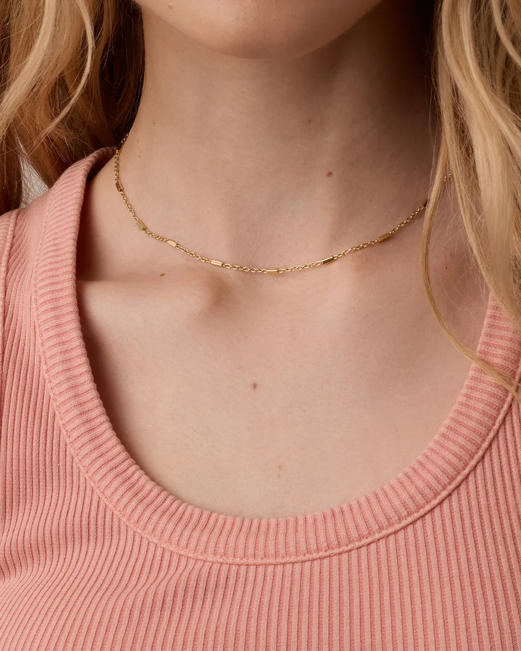 Tatum Necklace in 18K Gold Plated worn