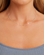 Tatum Necklace in Silver Plated worn