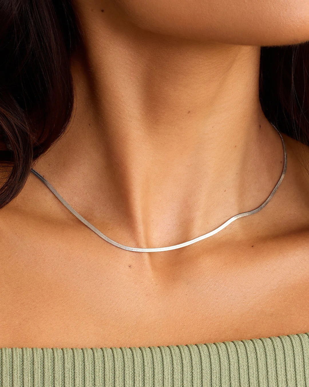 Venice Mini Necklace - Silver Plated worn