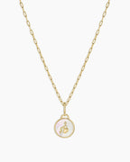 Vintage Zodiac Charm Necklace - Aquarius featured in 18K Gold Plated