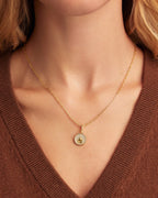 Vintage Zodiac Charm Necklace - Gemini worn in 18K Gold Plated
