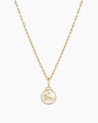 Vintage Zodiac Charm Necklace - Leo featured in 18K Gold Plated