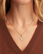 Vintage Zodiac Charm Necklace - Leo worn in 18K Gold Plated