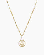 Vintage Zodiac Charm Necklace - Libra featured in 18K Gold Plated