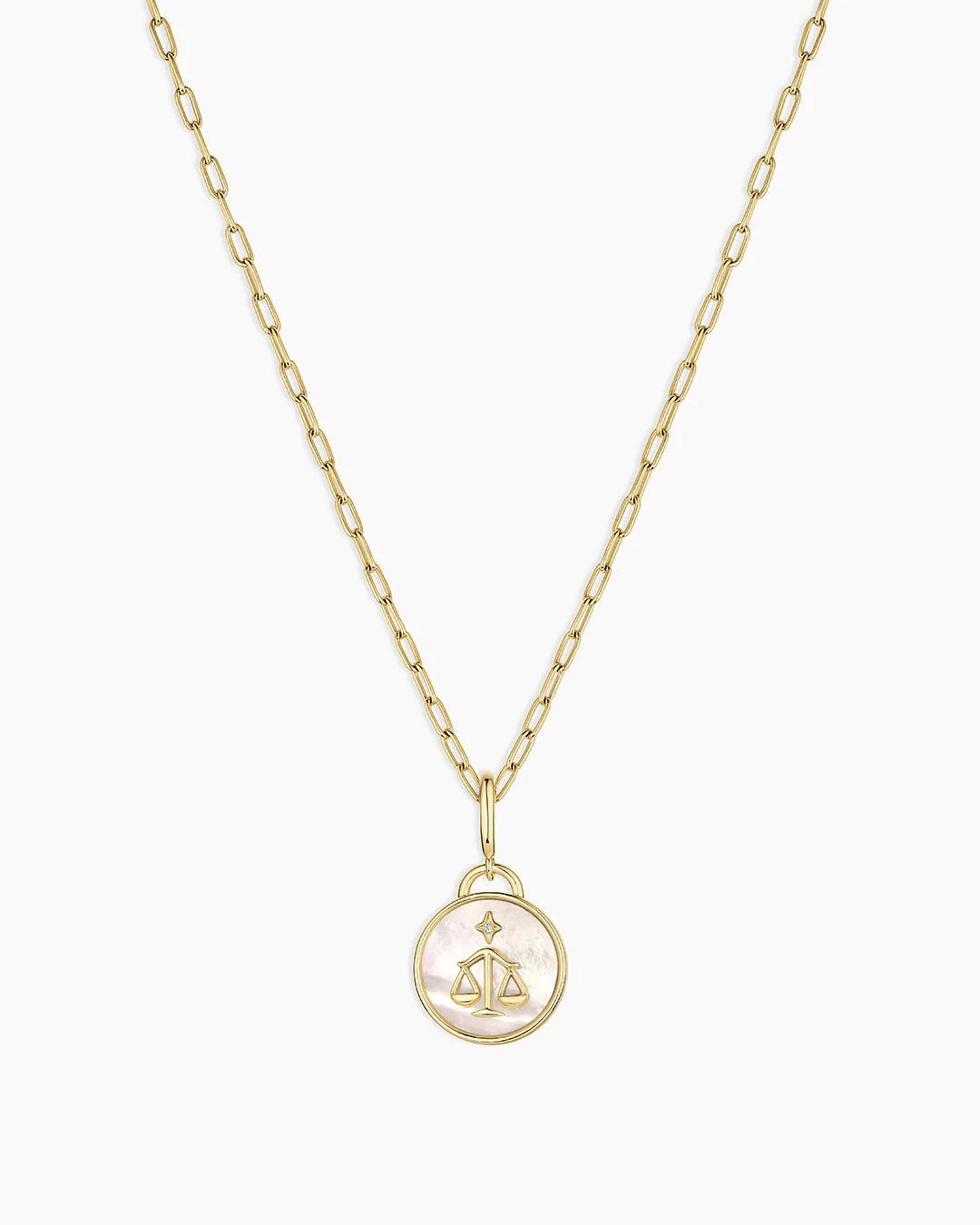 Vintage Zodiac Charm Necklace - Libra featured in 18K Gold Plated