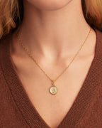 Vintage Zodiac Charm Necklace - Pisces worn in 18K Gold Plated