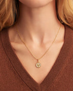 Vintage Zodiac Charm Necklace - Taurus worn in 18K Gold Plated