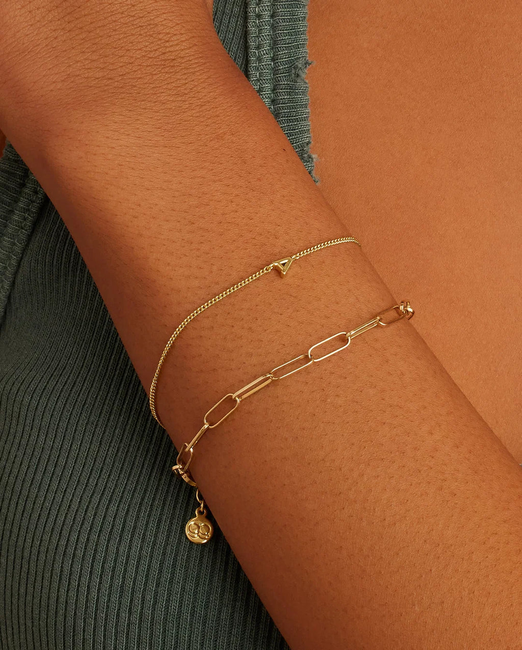 Wilder Mini Alphabet Bracelet - A worn in 18K Gold Plated