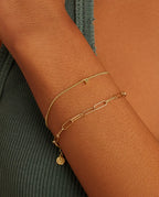 Wilder Mini Alphabet Bracelet - A worn in 18K Gold Plated